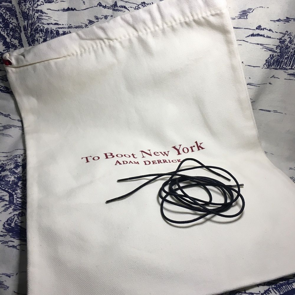 Two (2) To Boot Dust bags & Black Thin Rope Shoe laces set for dress shoes 34”